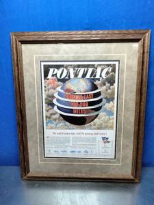 lot 66 image: Framed Vintage Advertisement for Pontiac, Specifically From 1945