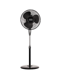 lot 86 image: BLACKDECKER 16 Oscillating Pedestal Fan with Remote - Black