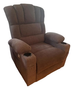 lot 43A image: Comfortable Plush Recliner Chair with USB Charging Port