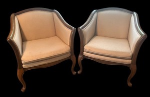 lot 29 image: Vintage French Art Deco Style Accent Chairs