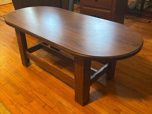 lot 152 image: Oval Vintage Coffee Wood Table