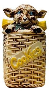 lot 41 image: Vintage McCoy Lamb in Basket Cookie Jar