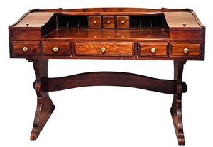 lot 1 image: Gorgeous Vintage English Regency Style Wood Writing Desk by Thomasville Furniture