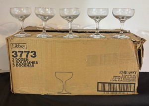 lot 165 image: Lovely Libbey Embassy Champagne Stemware