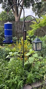 lot 178 image: Shepards Hook with Three Bird Feeders