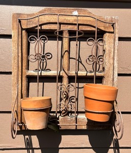 lot 210 image: Rustic Style Outdoor Wall Hanging with Planters