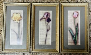lot 275 image: Set of Three Framed Floral Wall Prints