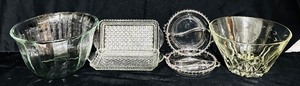 lot 272 image: Vintage Glass Serving Dishes including a Vintage Divided Candlewick Serving Dish