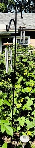 lot 186 image: Garden Shepherds Hook with Two Wind Chimes