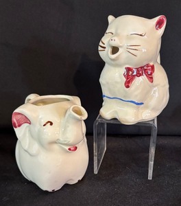 lot 259 image: Shawnee Puss in Boots and Elephant Creamer Pitchers