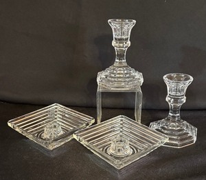 lot 285 image: Anchor Hocking Manhattan Collection and Wexford Candle Holders