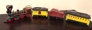 lot 380 image: Vintage Ceramic McCormick Bourbon Whiskey Juniper Locomotive Decanters