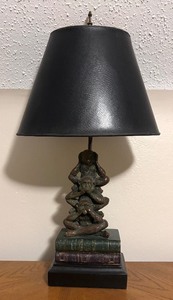 lot 410 image: Vintage Hear No, See No, Say No Motif Table Lamp