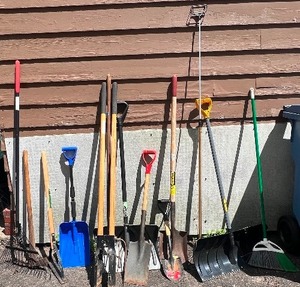 lot 93 image: Variety of Long Handled Tools including Shovels, Rakes and More