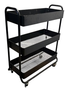 lot 451 image: Black Metal Organizational Cart
