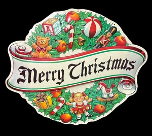 lot 530 image: Large Vintage Merry Christmas Sign