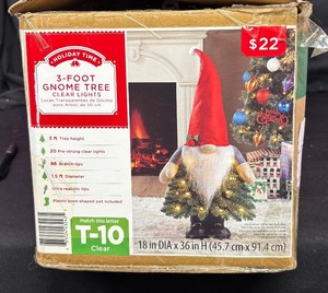 lot 545 image: Holiday Time 3 Foot Gnome Tree Decor