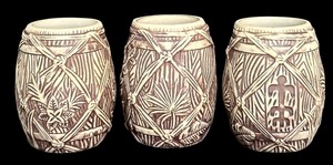 lot 517 image: Set of Three Art Bai Hawaii Plantation Rum Ceramic Tiki Barrel Mugs