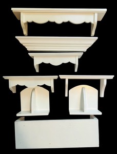lot 391 image: Decorative White Wall Shelves