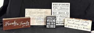 lot 261 image: Wooden Wall Plaques Inspirational and Laughter Messages