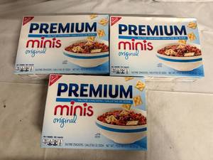 lot 132 image: 3 Boxes of Premium Minis Saltine Crackers