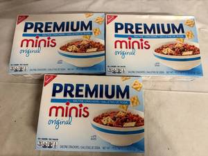 lot 133 image: 3 Boxes of Premium Minis Saltine Crackers