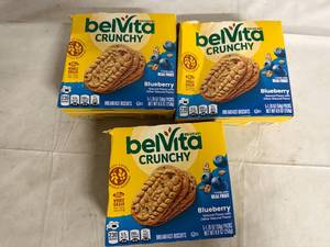 lot 141 image: 3 Boxes of Belvita Blueberry Crunchy Breakfast Wafers