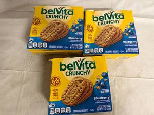 lot 143 image: 3 Boxes of Belvita Blueberry Crunchy Breakfast Wafers