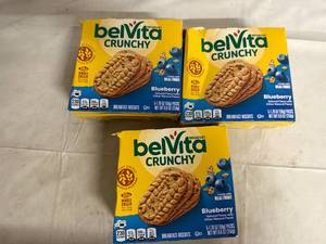 lot 145 image: 3 Boxes of Belvita Blueberry Crunchy Breakfast Wafers