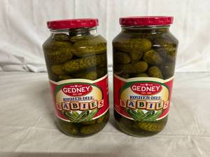 lot 165 image: 2 Jars of Gedney Kosher Dill Baby Pickles