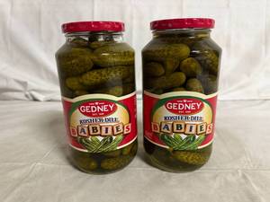 lot 167 image: 2 Jars of Gedney Kosher Dill Baby Pickles