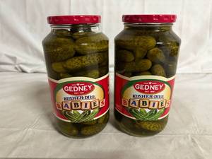 lot 168 image: 2 Jars of Gedney Kosher Dill Baby Pickles