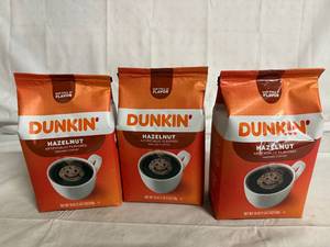 lot 192 image: 3 Bags of Dunkin Hazelnut Coffee