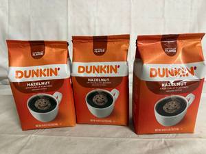 lot 194 image: 3 Bags of Dunkin Hazelnut Coffee