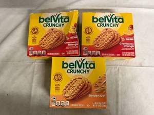 lot 210 image: 3 Boxes of Belvita Breakfast Wafers - Golden Oat and Cranberry Orange