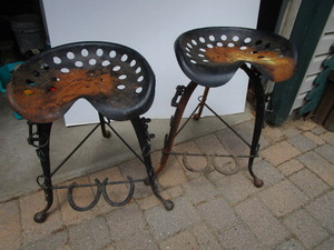 lot 62 image: Unique Stools, Pair Black