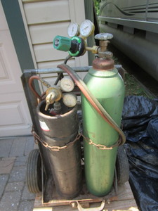 Welding Tanks, Torch, Cart