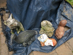 lot 83 image: Cement & Ceramic Critters