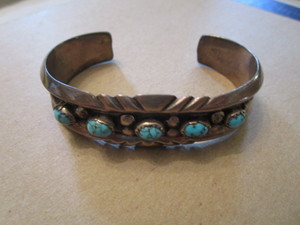 lot 117 image: Sterling & Turquoise Bracelet