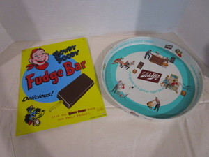 lot 140 image: Schlitz Tray, Fudge Bar Sign