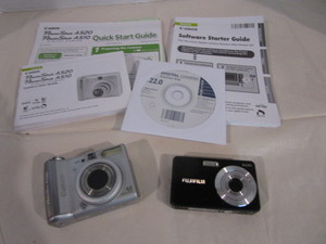 lot 148 image: Power Shot & Fuji Digital Cameras
