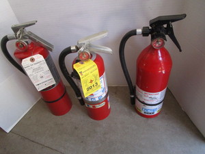 lot 163 image: Three Fire Extinguishers