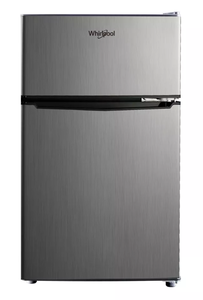 lot 12 image: Whirlpool 3.1 cu ft Mini Refrigerator Stainless Steel WH31S1E Energy Star Certified Dorm Fridge