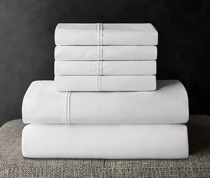 lot 26 image: 6PCS King Size Members Mark Hotel Premier Collection 700-Thread-Count Solid Egyptian Cotton Sheet Set