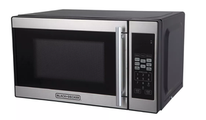 lot 27 image: BLACKDECKER 0.7 cu ft 700W Microwave Oven - Black - EM720CPN-P Countertop, Small Dorm Microwave