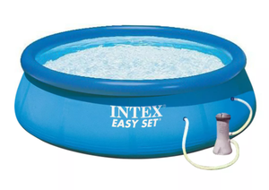 lot 37 image: Intex 28131EH Easy Set Above Ground Inflatable 4 Person Swimming Pool with 530 GPH Filter Pump for Children and Adults
