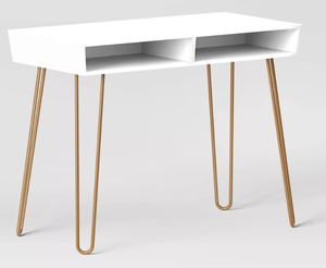 lot 56 image: Hairpin Writing Desk with Storage - Threshold
