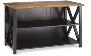 lot 74 image: Walker Edison 2 Tier Modern Farmhouse Wood Bookcase Bookshelf Storage Home Office Storage Cabinet