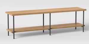 lot 89 image: Wood and Metal TV Stand for TVs up to 60 - Room Essentials