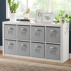 lot 91 image: Onin Room Divider with 8 Storage Bins